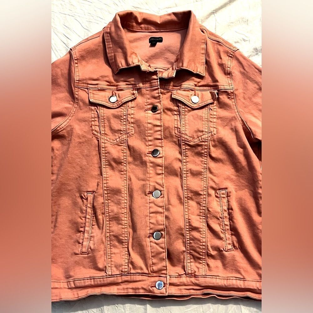 Coco+Carmen Women's Pink Tone Cotton Blend Button Up Jacket w Pockets Size S/M - Picture 2 of 15